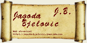 Jagoda Bjelović vizit kartica